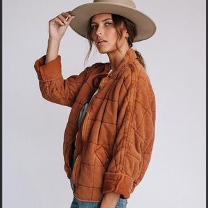 Free People Dolman Quilted Jacket - Terracotta
